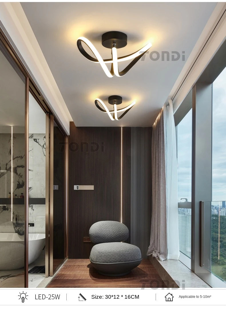 New Modern LED Ceiling Light Simple Balcony Crossing Light Home Corridor Porch Channel Ceiling Light Nordic Wind Cloakroom Light