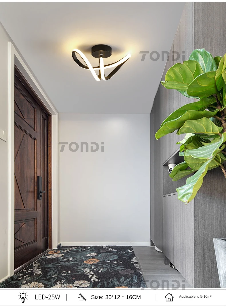 New Modern LED Ceiling Light Simple Balcony Crossing Light Home Corridor Porch Channel Ceiling Light Nordic Wind Cloakroom Light