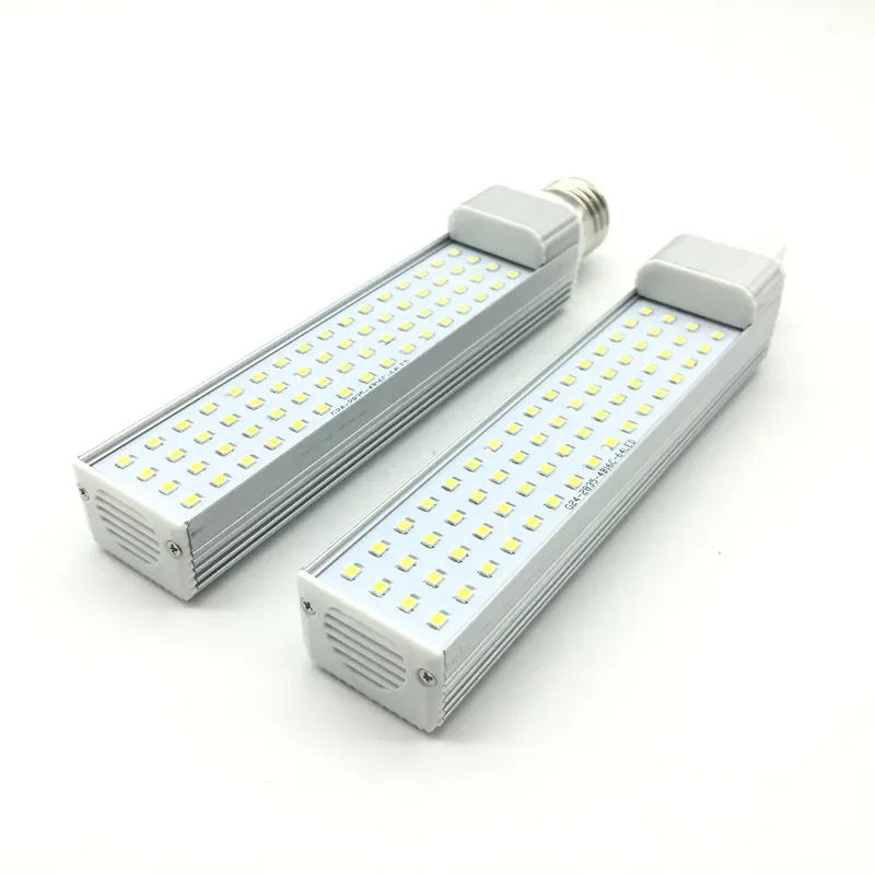 G24 2Pin 7W9W10W12W15W18W E27 LED Corn Bulb Lamp Horizontal Clear Cover Rotatable 85-265V Plug 2U PLC CFL LED Replacement Light
