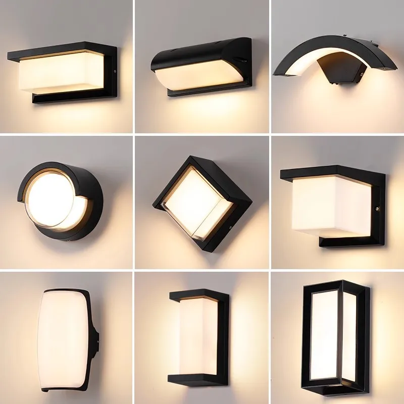 Led Outdoor Wall Light Waterproof IP65 Motion Sensor Outdoor Lighting Porch Lights Balcony Garden Lights Wall Lamp AC85-265V