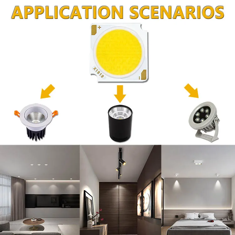 LED Bridgelux Chip 12W 18W 24W 30W 36W 42W DC36-39V LED COB Light Emitting Diode 19 * 19mm RA97 LED Track Light Source