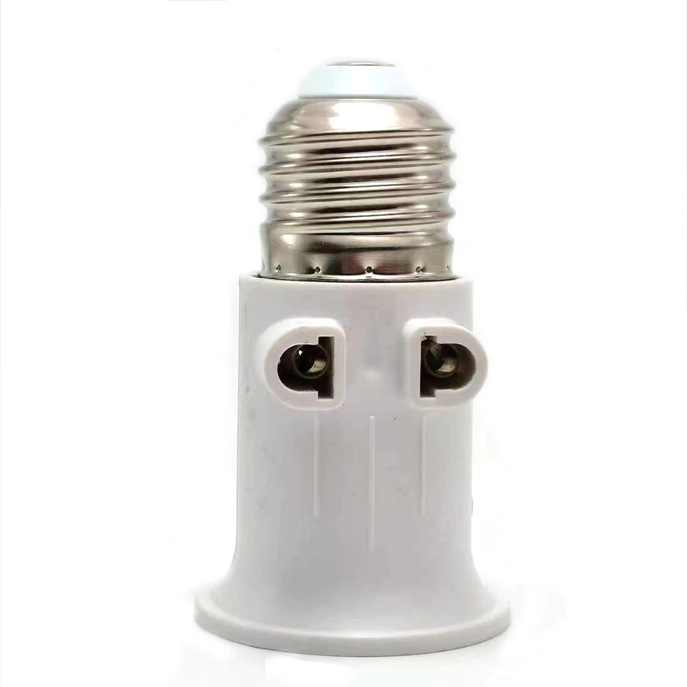 1pcs European EU to E27 LED Bulb Adapter 2EU Plug Converter Base Lamp Holder Screw Light Socket White