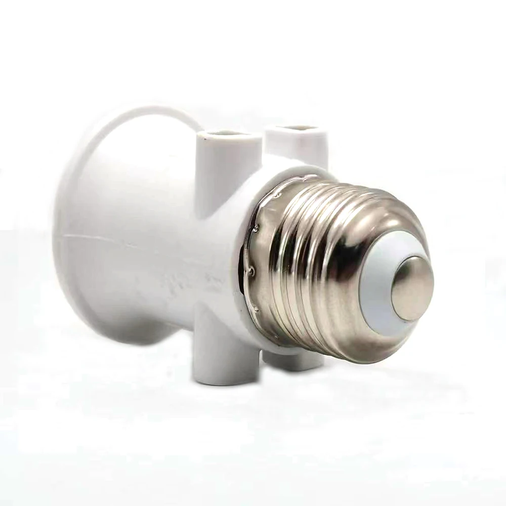 1pcs European EU to E27 LED Bulb Adapter 2EU Plug Converter Base Lamp Holder Screw Light Socket White
