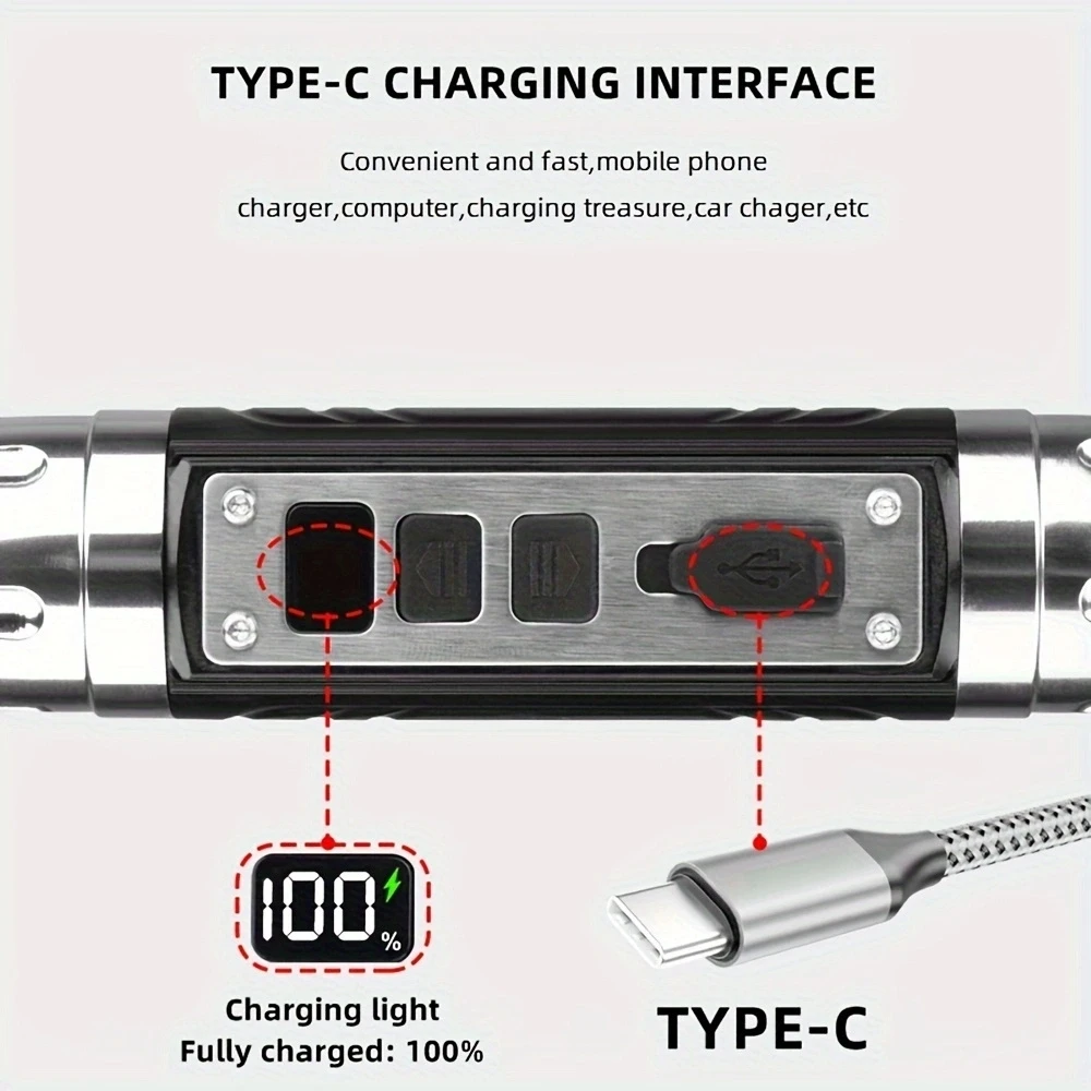 4-in-1 White Yellow UV 365nm/395nm LED LCD Flashlight USB Charging Jewelry Jade Stone Pet Stains Marker Ore Money Scorpion Light
