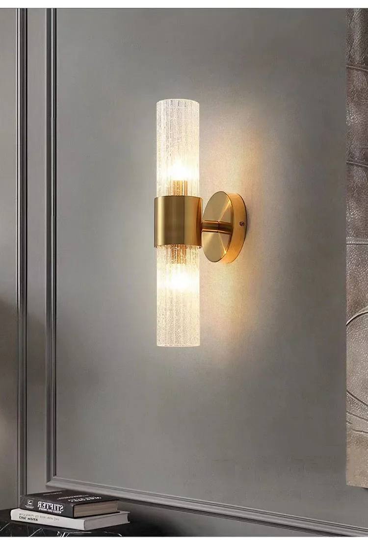 Luxury Morden Crystal Wall Lamp with LED Bulbs for Bedroom Living Room Background Indoor Lighting Fixture for Home