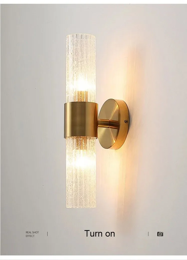 Luxury Morden Crystal Wall Lamp with LED Bulbs for Bedroom Living Room Background Indoor Lighting Fixture for Home