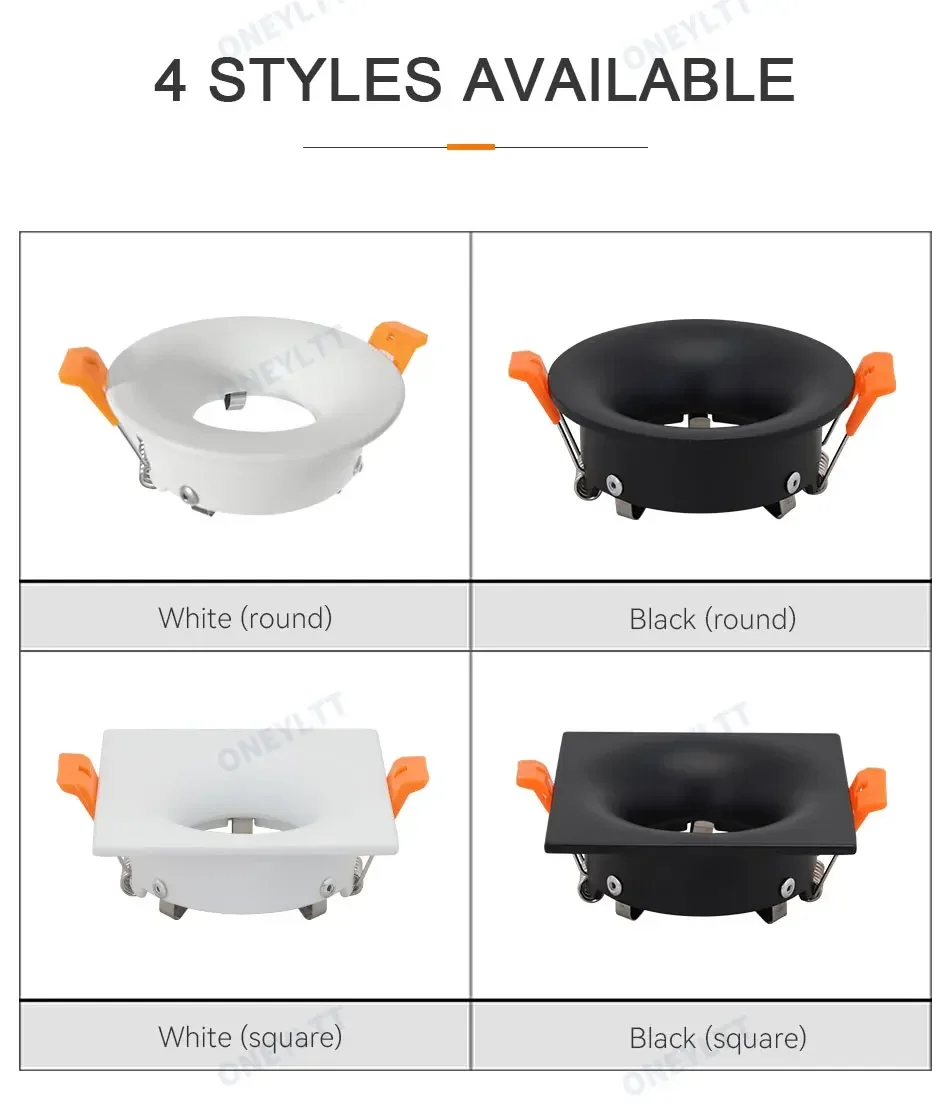 Hot sale 2022LED module MR16 anti-glare led spotlight fixture aluminum round square gu10 embedded led downlight frame
