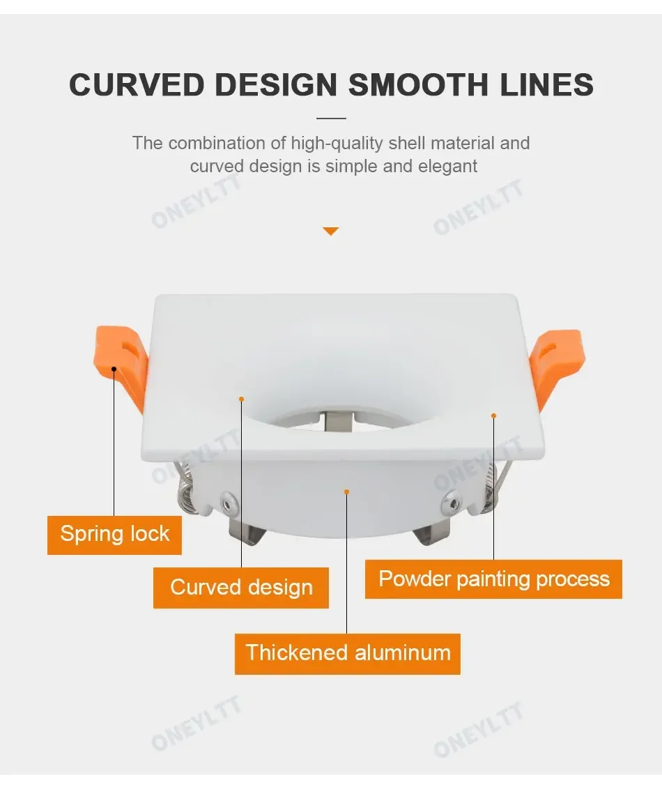 Hot sale 2022LED module MR16 anti-glare led spotlight fixture aluminum round square gu10 embedded led downlight frame