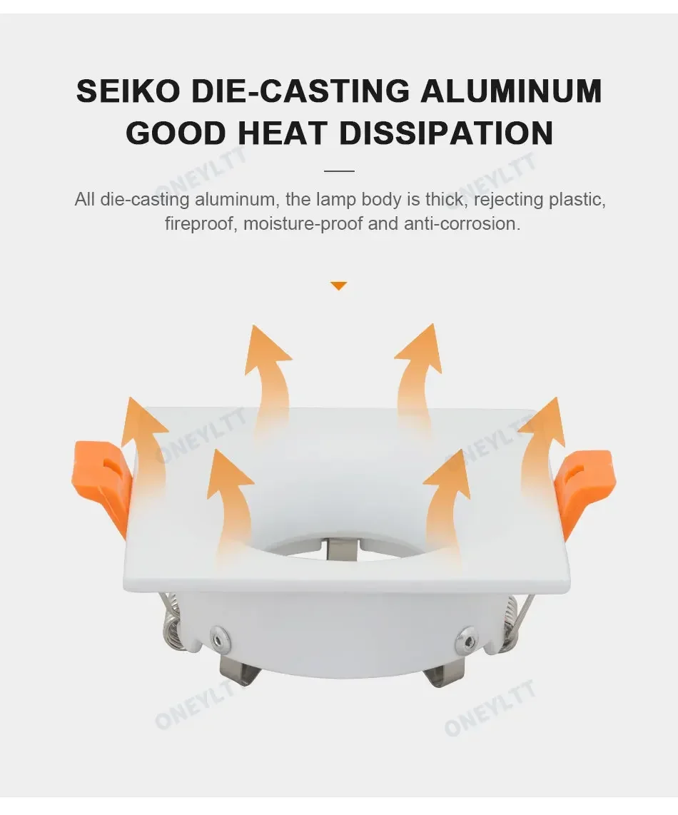 Hot sale 2022LED module MR16 anti-glare led spotlight fixture aluminum round square gu10 embedded led downlight frame