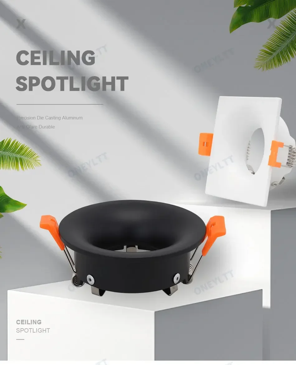 Hot sale 2022LED module MR16 anti-glare led spotlight fixture aluminum round square gu10 embedded led downlight frame