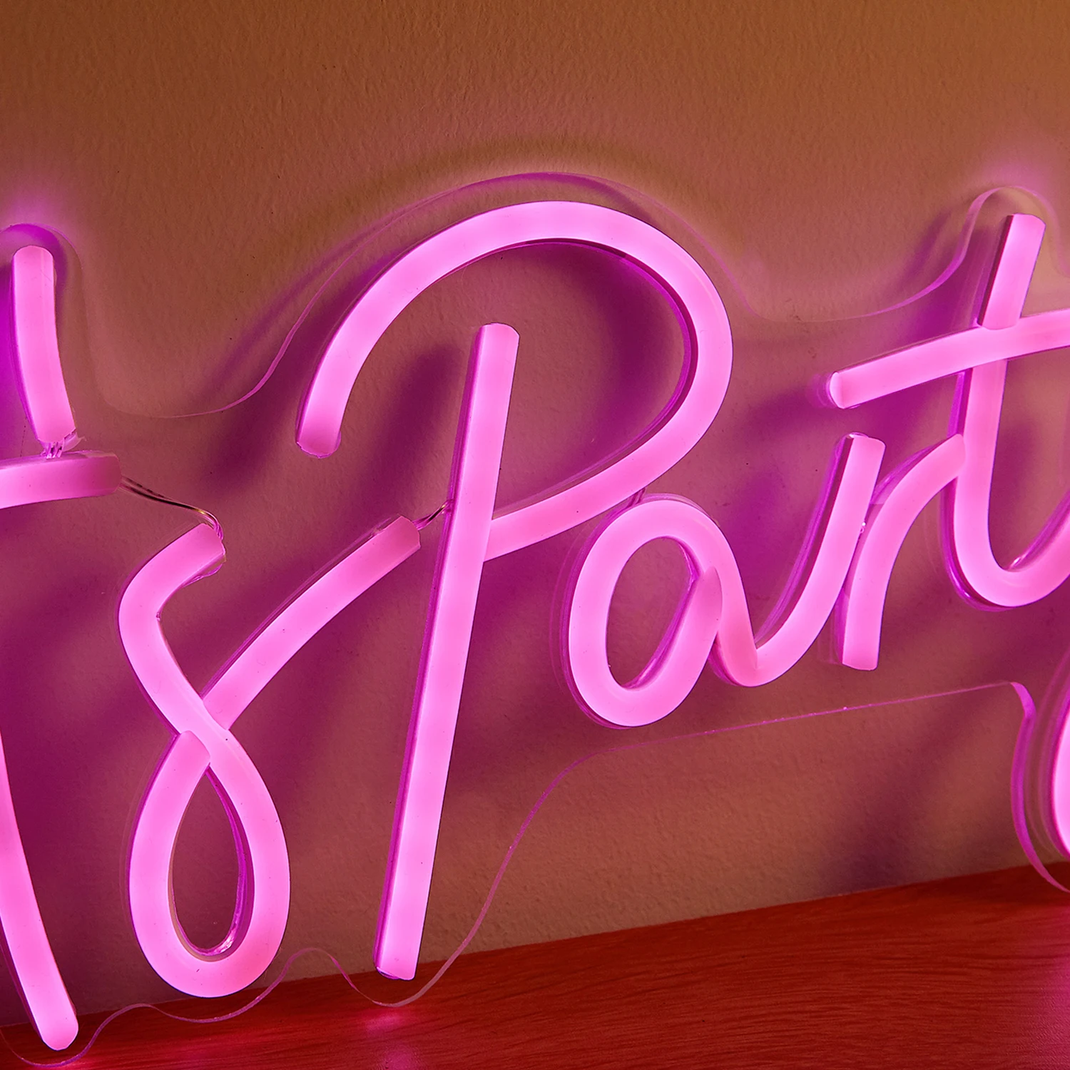Chi-buy LED Neon Let's Party USB Powered Neon Signs Night Light 3D Wall Art & Game Room Bedroom Living Room Decor Lamp Signs