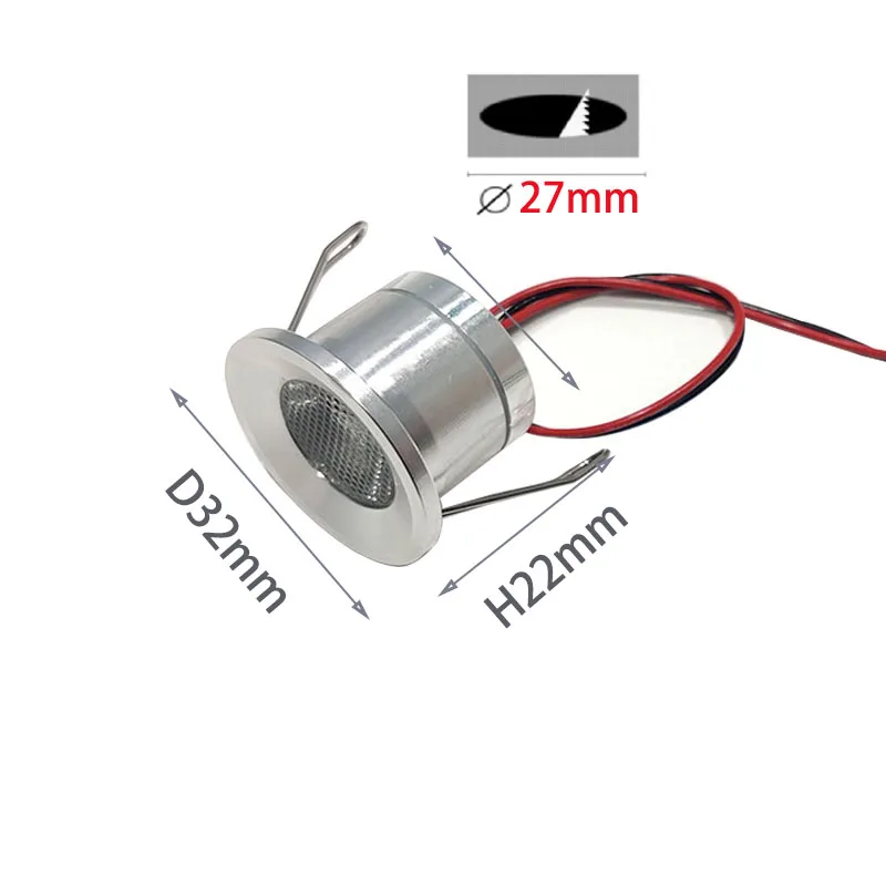 Embedded 12V 1W Mini Focus Led Cut Hole 27MM Outdoor Spotlight Outdoor Water Feature Bathtub Sauna Light Embedded Spotlight IP65