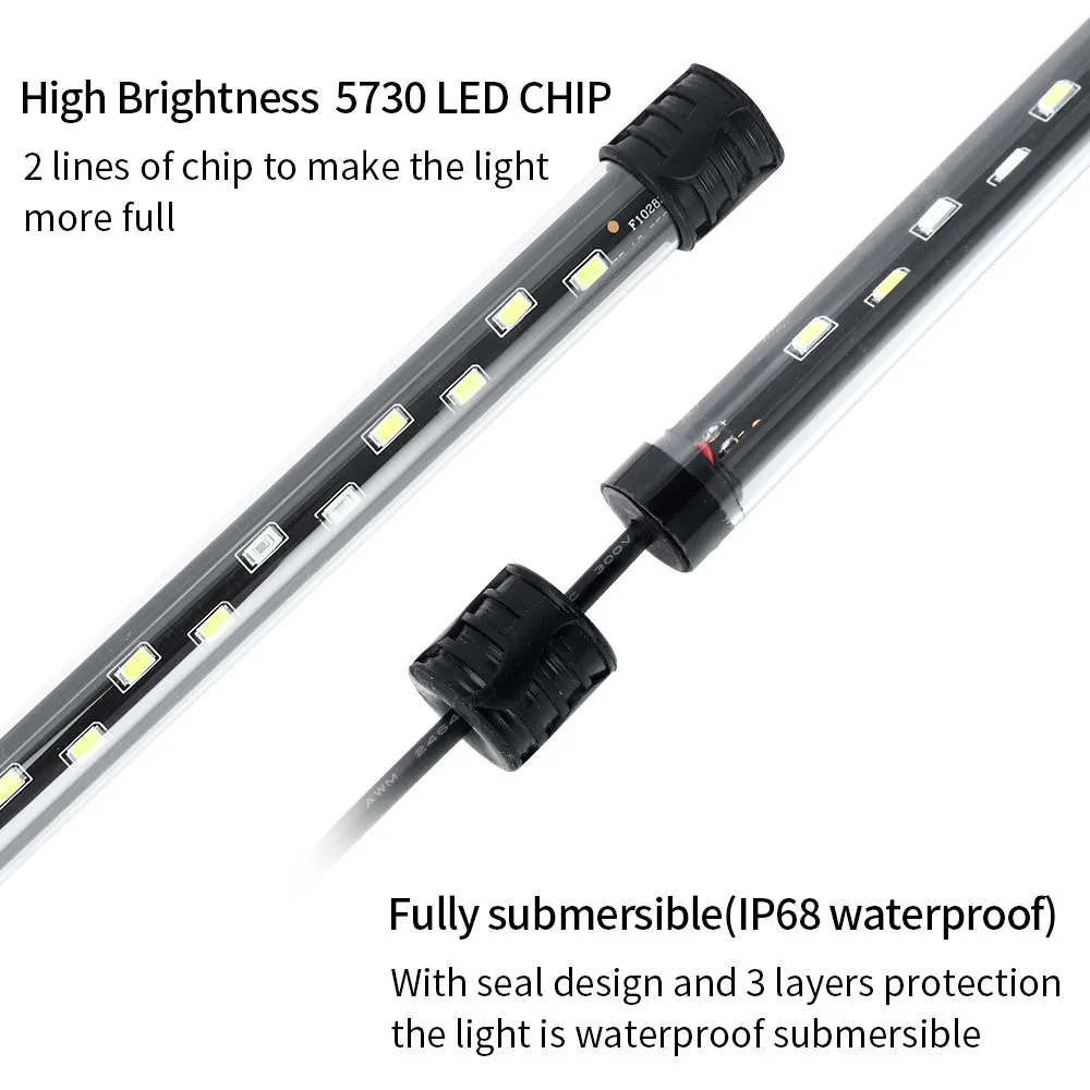 Waterproof Aquarium Lights Submersible Lights Fish Tank Light Underwater Blue/White LED Landscaping Decorative Lamp Light