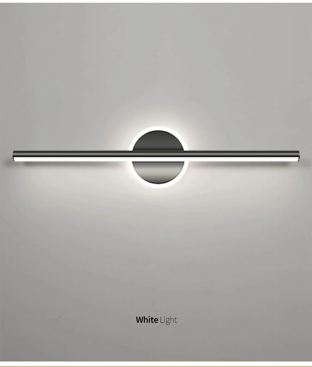 Modern LED Wall Lamp Black Mirror Light Dresser Bathroom Toilet Long Strip Lamps Home Decor 40/60/80CM Led Lighting Lustre