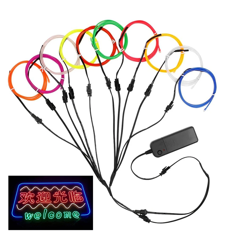 1 to 2/3/4/5/6/7/8/9/10 Way Splitter Connectors Cable for EL Wire Neon Light Accessories