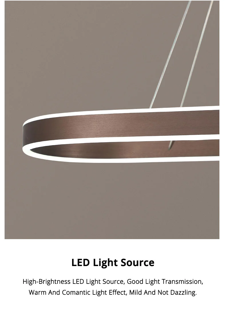 Nordic LED Restaurant Chandelier Ring Aluminum Chandelier Suitable For Kitchen Restaurant Hanging Chandelier Lustre Lighting