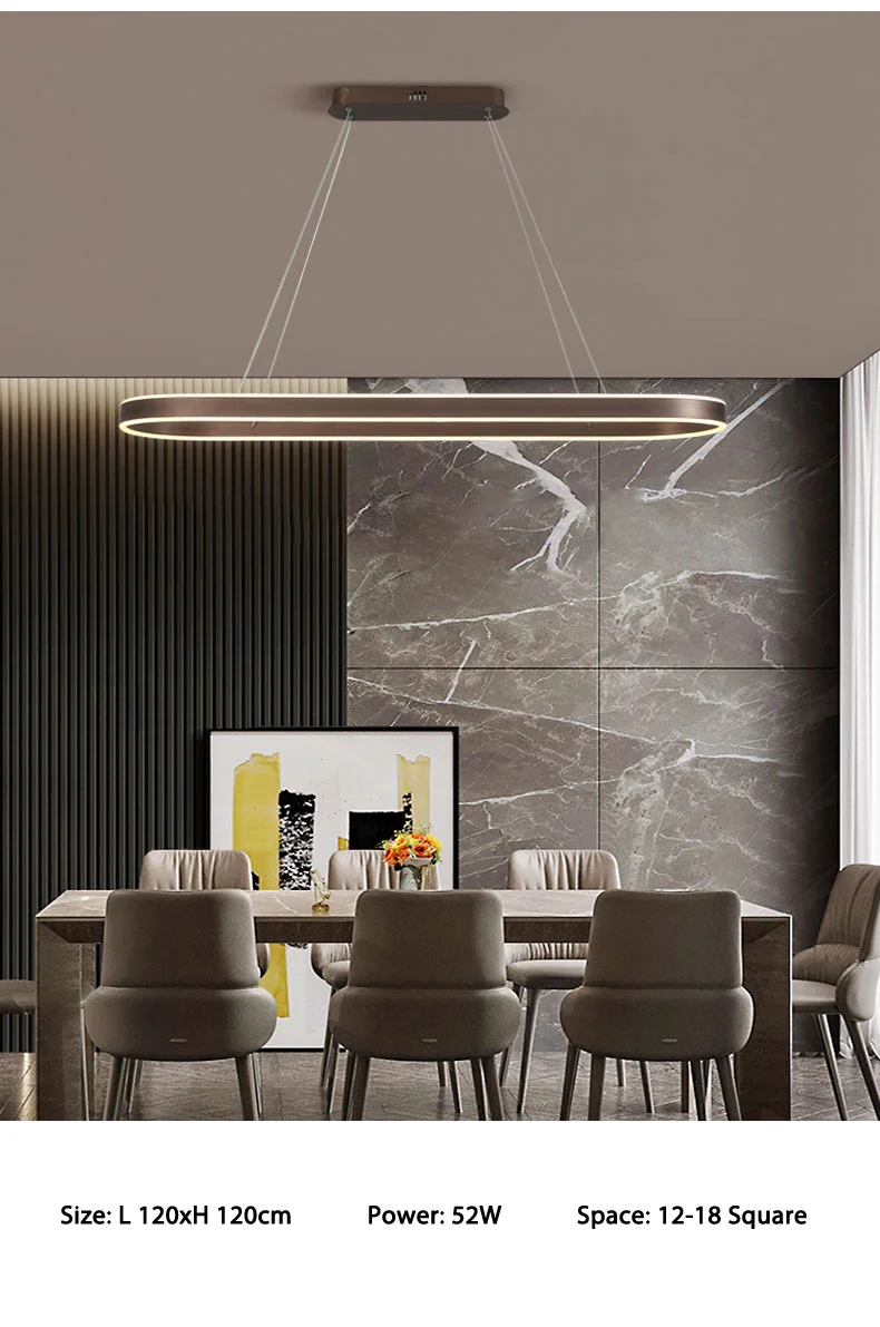 Nordic LED Restaurant Chandelier Ring Aluminum Chandelier Suitable For Kitchen Restaurant Hanging Chandelier Lustre Lighting