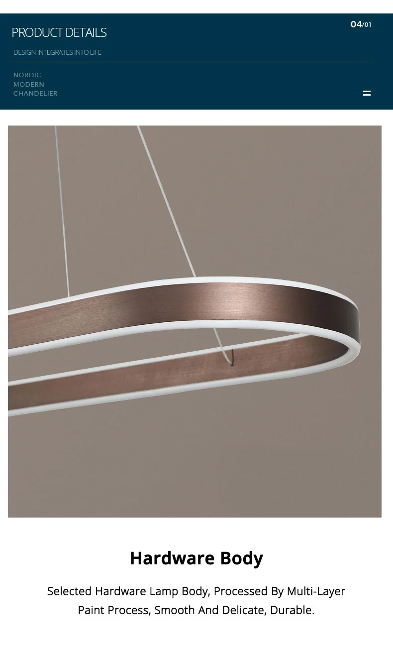 Nordic LED Restaurant Chandelier Ring Aluminum Chandelier Suitable For Kitchen Restaurant Hanging Chandelier Lustre Lighting