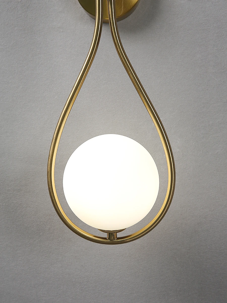 Modern Metal Glass Ball Wall Lamp Nordic Simple Wall Lamps for Living Room Bedroom Bedside Aisle Corridor Staircase Wall Lights