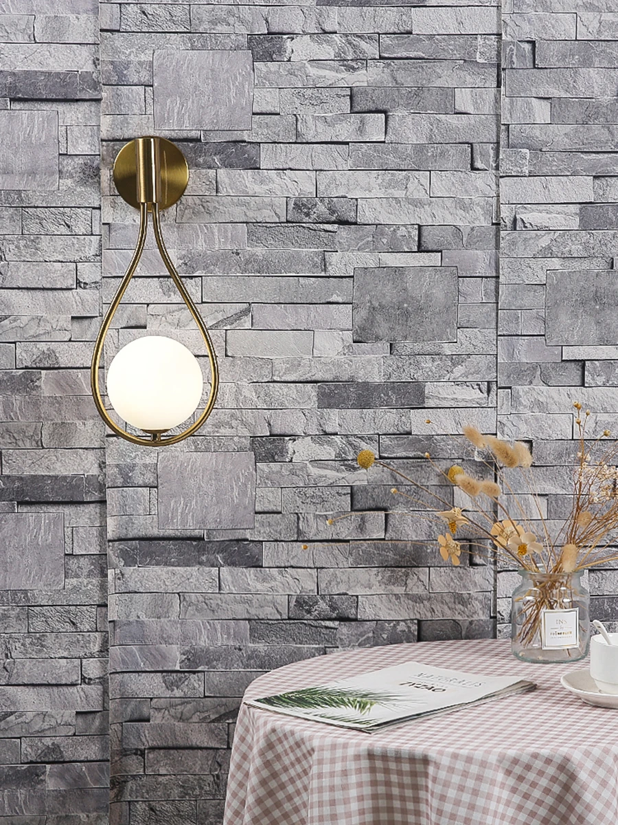 Modern Metal Glass Ball Wall Lamp Nordic Simple Wall Lamps for Living Room Bedroom Bedside Aisle Corridor Staircase Wall Lights