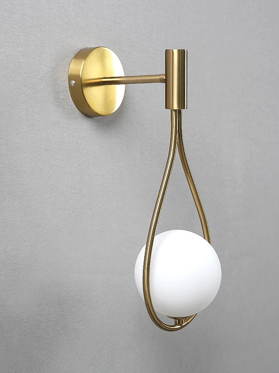 Modern Metal Glass Ball Wall Lamp Nordic Simple Wall Lamps for Living Room Bedroom Bedside Aisle Corridor Staircase Wall Lights