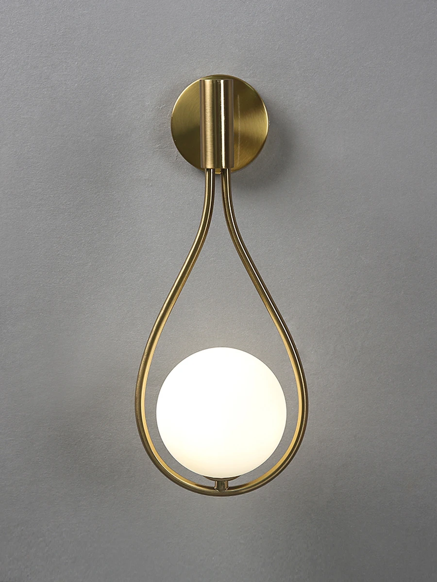 Modern Metal Glass Ball Wall Lamp Nordic Simple Wall Lamps for Living Room Bedroom Bedside Aisle Corridor Staircase Wall Lights