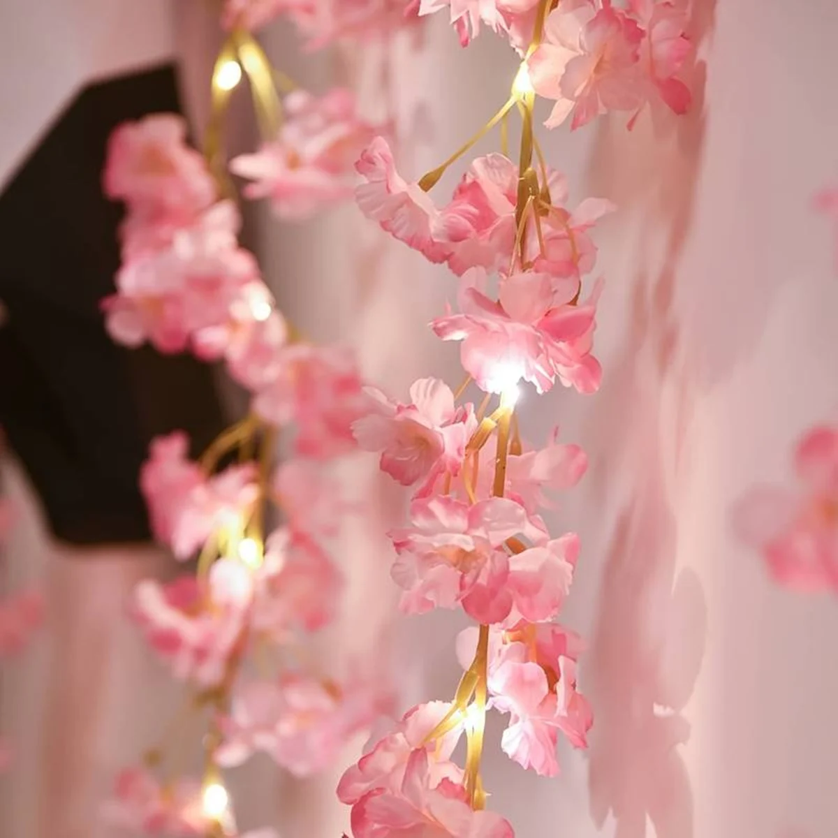 1PC Cherry Blossom String Light 20LED Garland Artificial Flower Garland Vines Fairy Lights For Bedroom Wedding Party Decoration