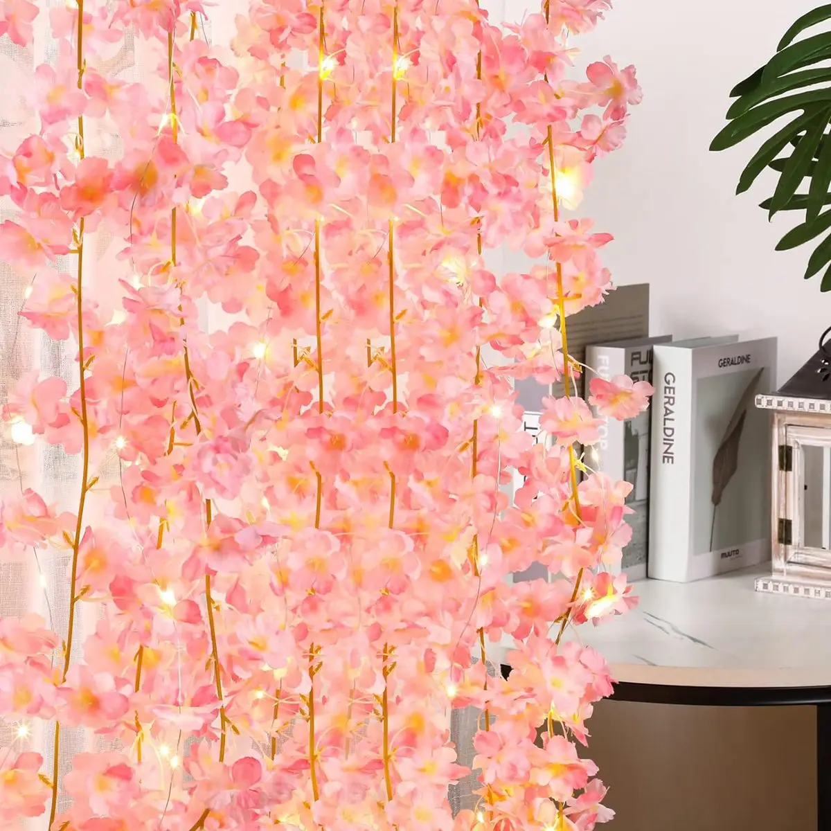 1PC Cherry Blossom String Light 20LED Garland Artificial Flower Garland Vines Fairy Lights For Bedroom Wedding Party Decoration
