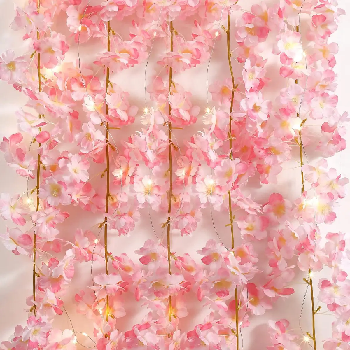 1PC Cherry Blossom String Light 20LED Garland Artificial Flower Garland Vines Fairy Lights For Bedroom Wedding Party Decoration