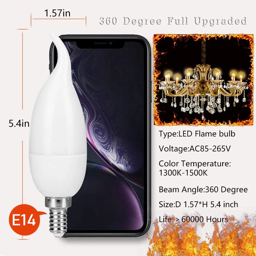 E14 Led Simulated Flame Bulbs 7W 9W E27 85-265V 220V Corn Lamp Flickering LED candle Light Dynamic Flame Effect for Home Light