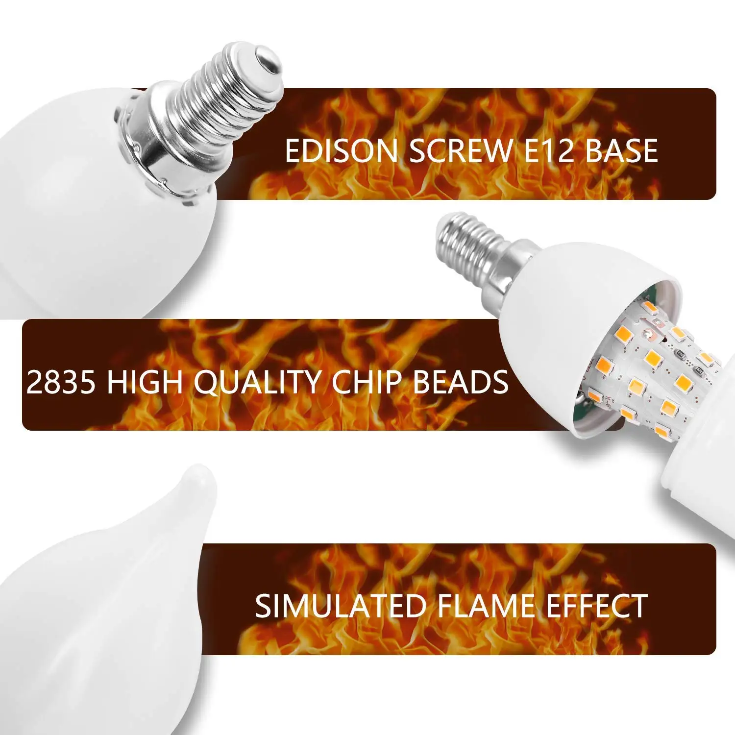 E14 Led Simulated Flame Bulbs 7W 9W E27 85-265V 220V Corn Lamp Flickering LED candle Light Dynamic Flame Effect for Home Light