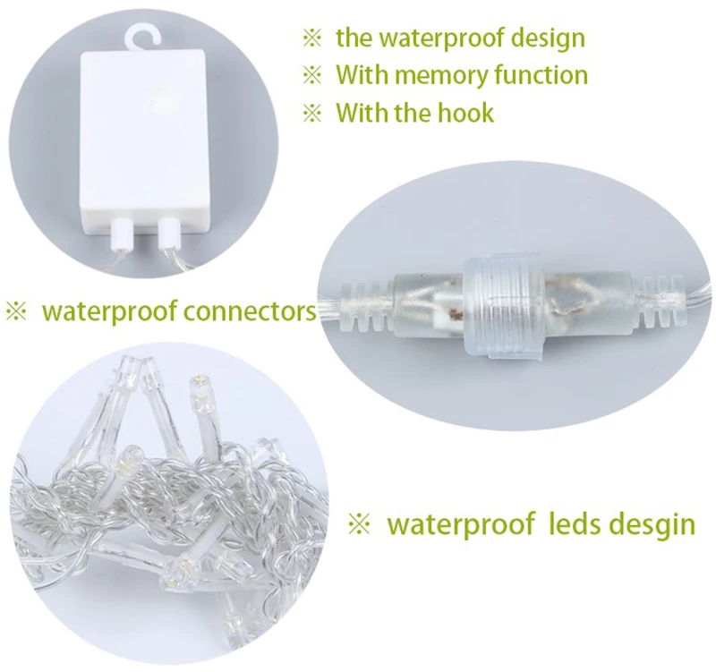 3x3/6x3/10x3m LED Icicle String Lights Christmas Fairy Lights Garland Outdoor Home For Wedding/Party/Curtain/Garden Decoration