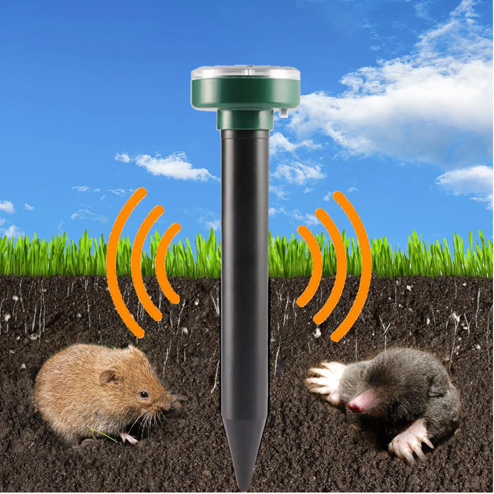 1/2/4/8 Solar Powered Ultrasonic Sonic Mole Pest Rodent Repeller Repellent Yard Outdoor Lamp Backyard Farmland Mouse Repeller