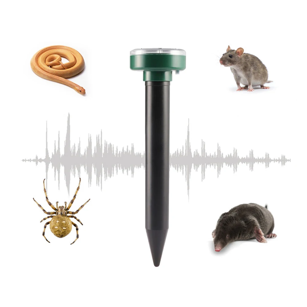 1/2/4/8 Solar Powered Ultrasonic Sonic Mole Pest Rodent Repeller Repellent Yard Outdoor Lamp Backyard Farmland Mouse Repeller