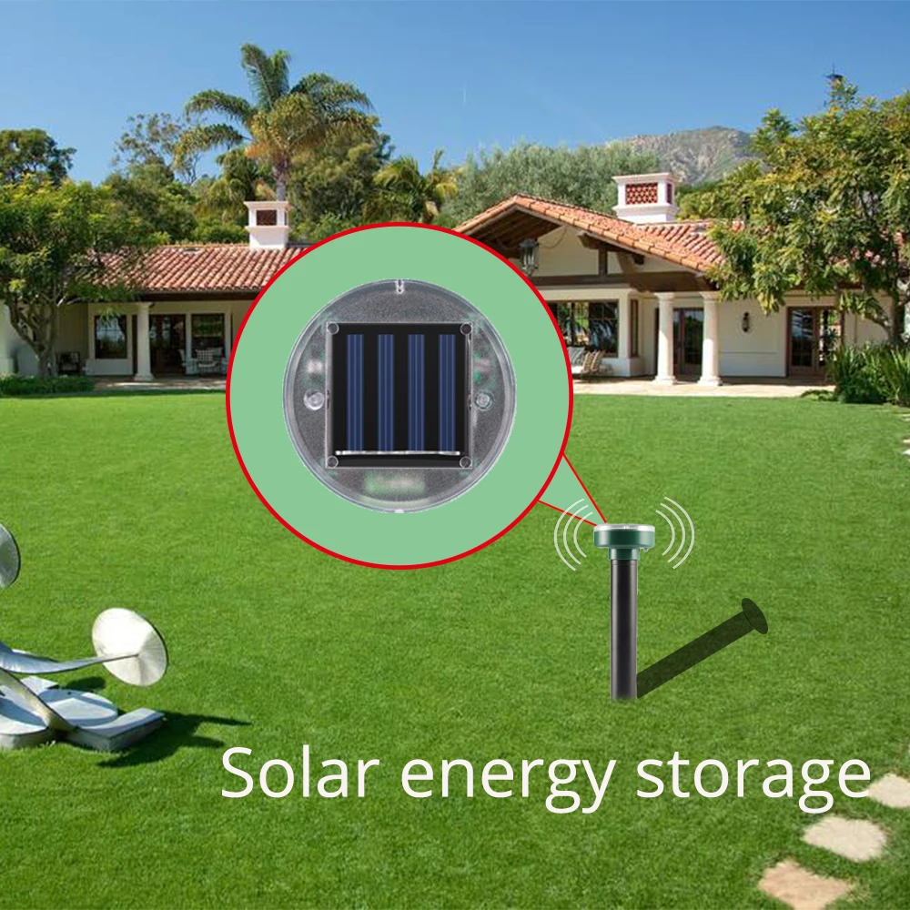 1/2/4/8 Solar Powered Ultrasonic Sonic Mole Pest Rodent Repeller Repellent Yard Outdoor Lamp Backyard Farmland Mouse Repeller