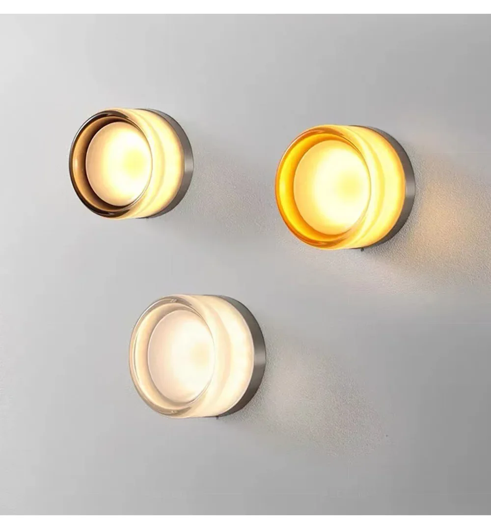 Modern LED Wall Lamp Living Room Amber Jelly Decor Wall Sconces Corridor Study Dining Room Home Decoration Smokey Grey Fixture