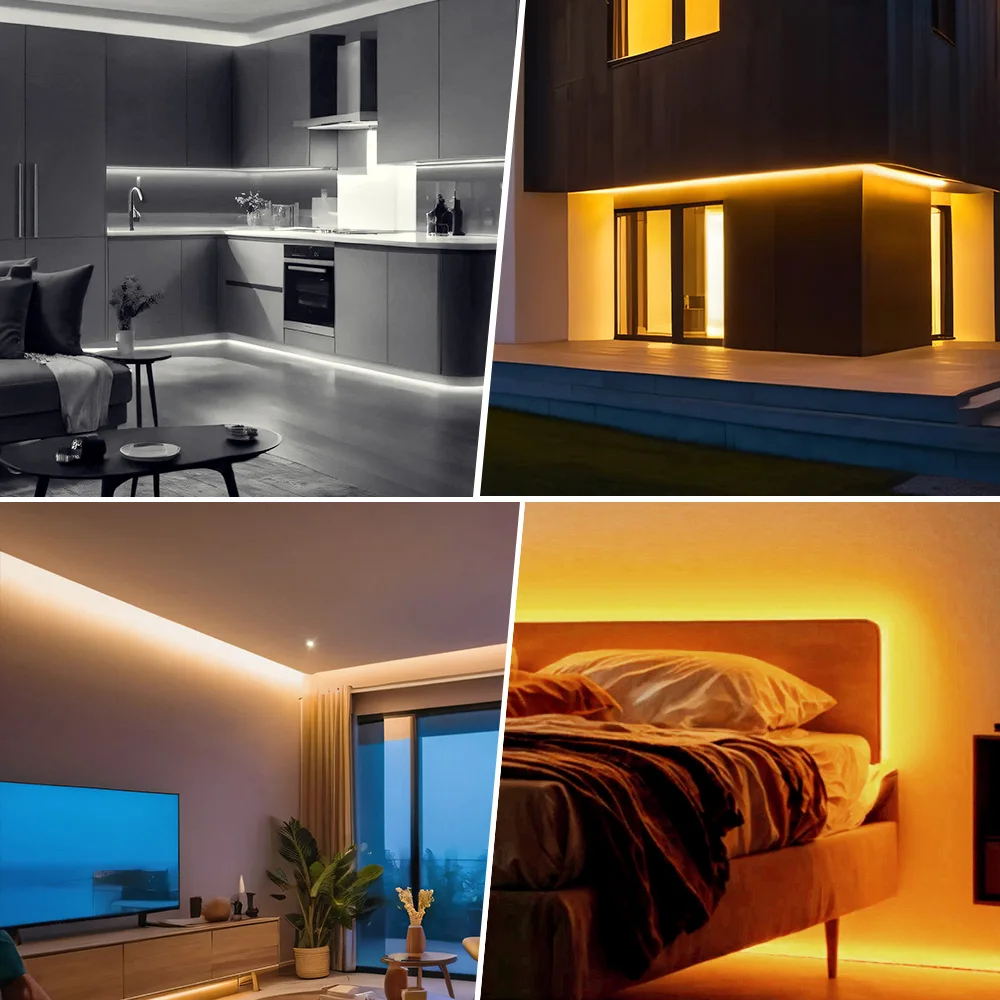 IP68 Waterproof COB LED Neon Strip Light 12V 24V Dimmable 320 LEDs Flexible Ribbon High Density Linear Lighting Home Decoration