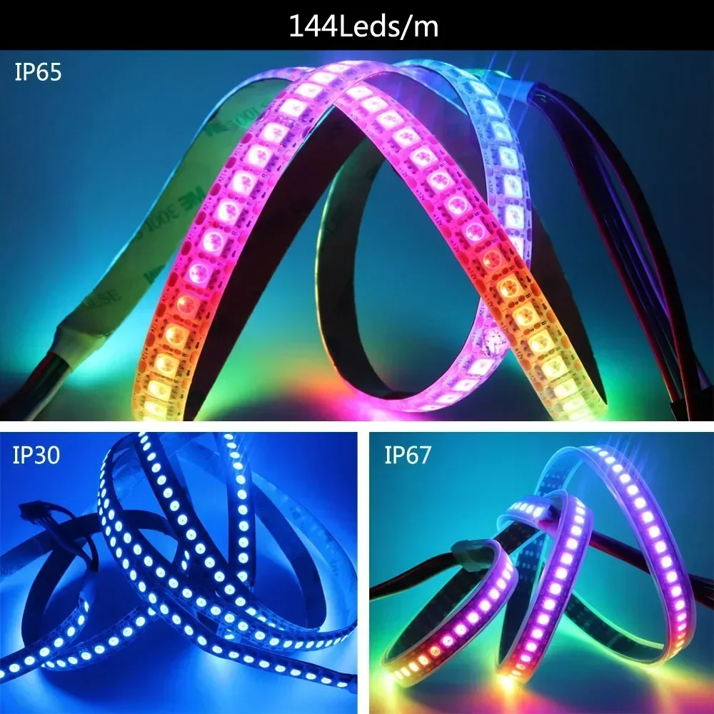 NEW WS2811 WS2813 WS2815 WS2812B Led Strip 30/60/144Led Individually Addressable Dual-Signal Full Color Led Tape Light DC5/12V