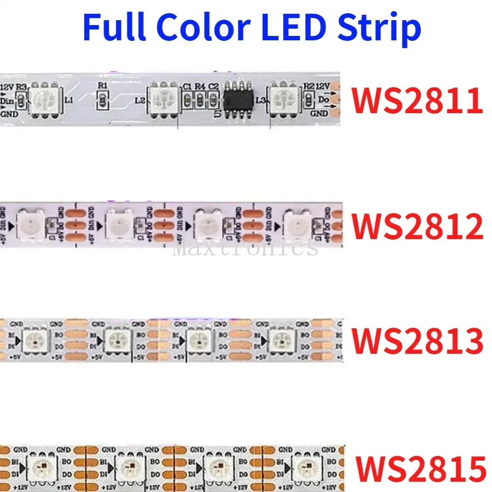 NEW WS2811 WS2813 WS2815 WS2812B Led Strip 30/60/144Led Individually Addressable Dual-Signal Full Color Led Tape Light DC5/12V