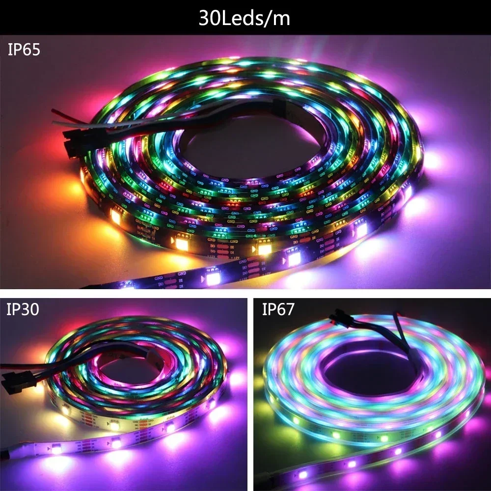 NEW WS2811 WS2813 WS2815 WS2812B Led Strip 30/60/144Led Individually Addressable Dual-Signal Full Color Led Tape Light DC5/12V