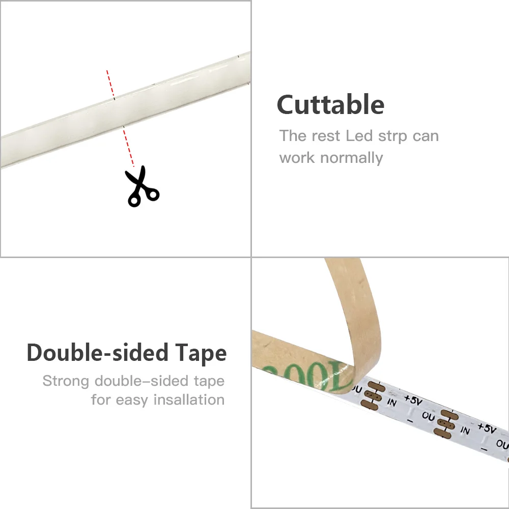Full Color COB Smart LED Strip Light DC 5V 12V Individually Addressable 160LED Dream Colour 5mm RGB Pixel LED Tape Ribbon DIY