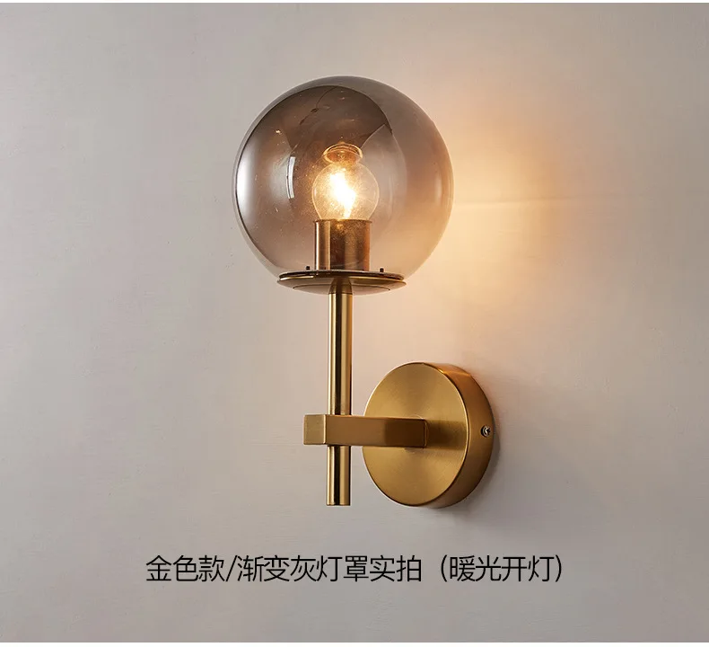 Nordic Modern LED Wall Lamp Sconce Beside Bedroom Bathroom Mirror Stair Light Glass Ball Wall light Luminaira Lighting Fixtures
