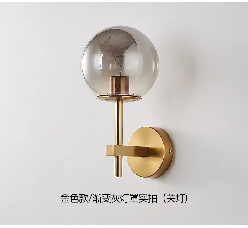 Nordic Modern LED Wall Lamp Sconce Beside Bedroom Bathroom Mirror Stair Light Glass Ball Wall light Luminaira Lighting Fixtures