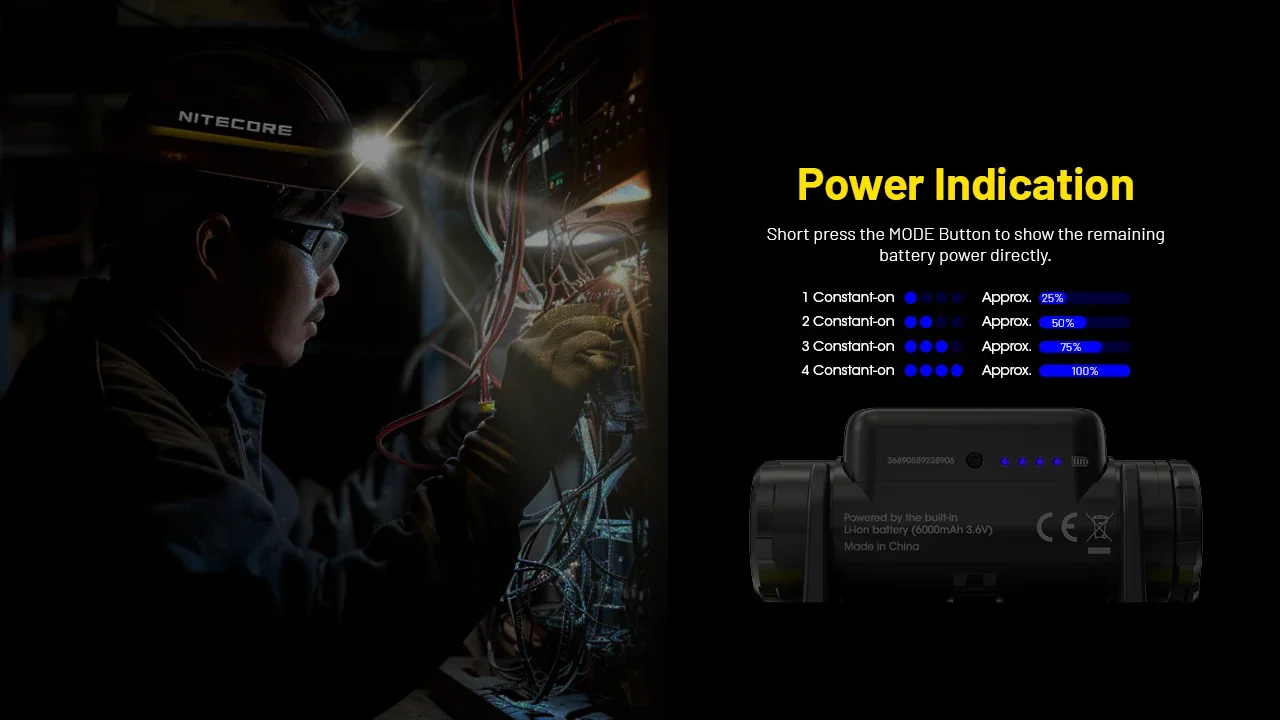 NITECORE NU53 Rechargeable Headlamp 1800Lumens 8 x NiteLab UHE LEDs Built-in 6000mAh Battery For Hiking/Trekking, Trail Running