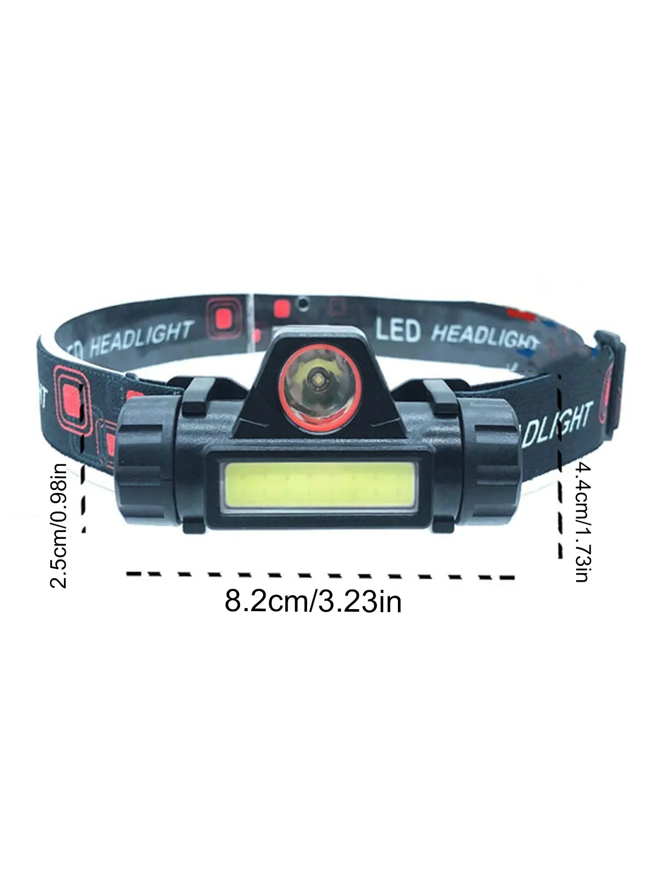 Rechargeable Fishing LED Headlamp Camping Headlight XPE COB Work Light 2 Lighting Modes With Tail Magnet Detachable
