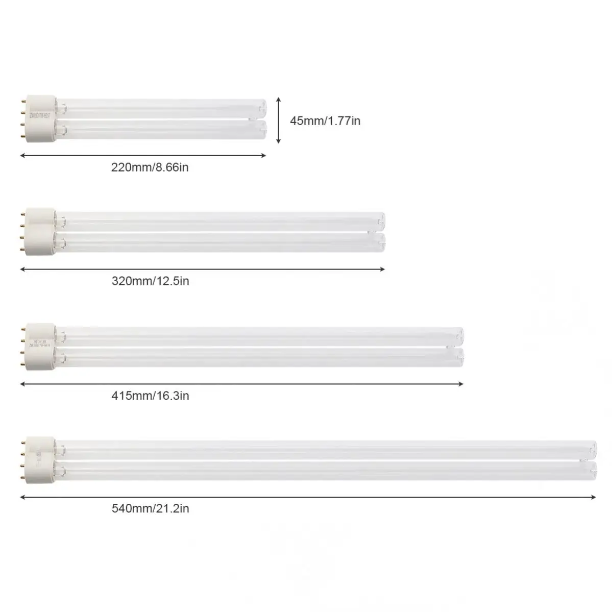 2G11 UV Tube Light 4-Pin Ultraviolet Lamp 18W 24W 36W 40W 55W UVC Lamps Purification for Living Room