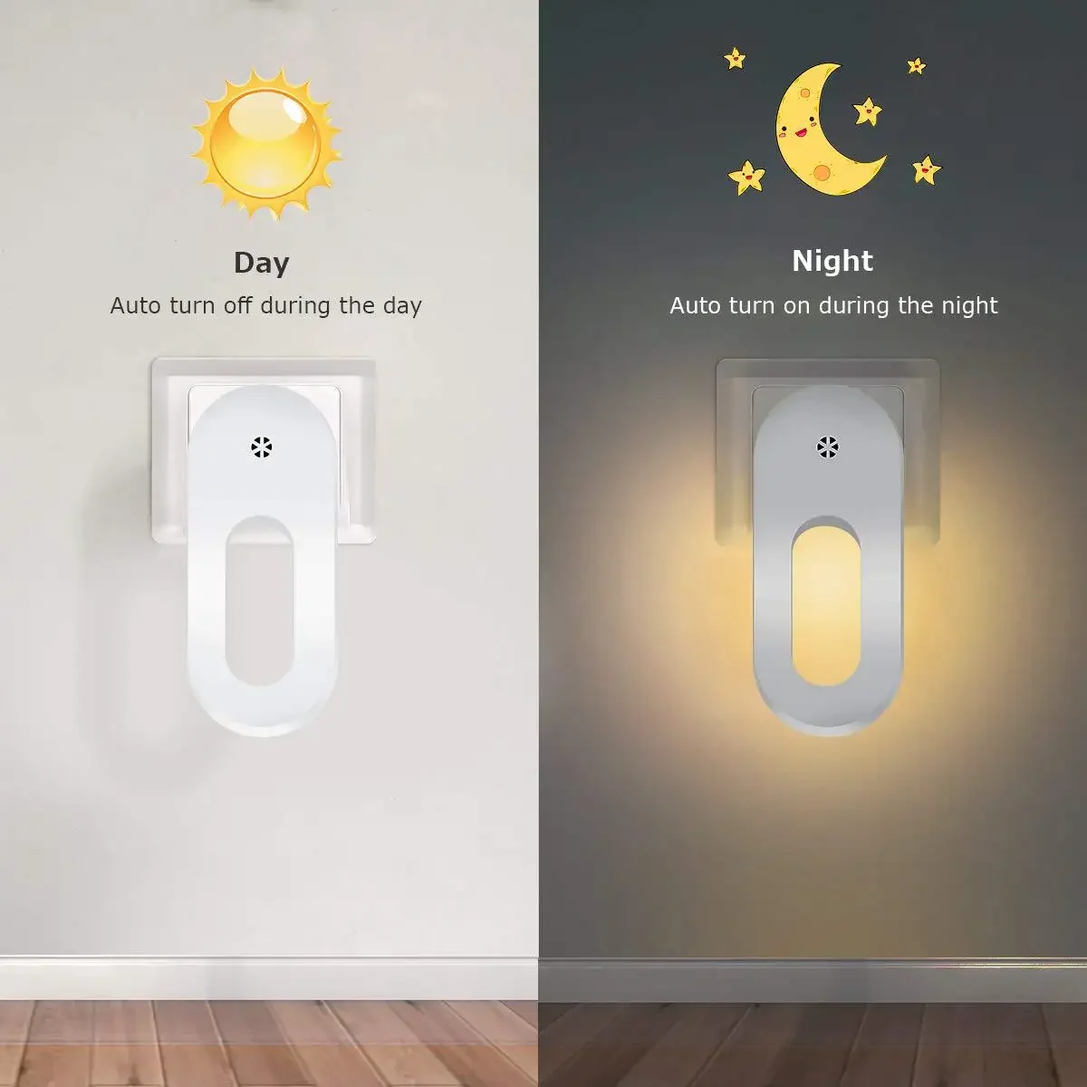 LED Night Light EU/US Plug Wall Socket With Twilight Sensor Warm White Lamp Energy Saving For Kids Room Bedroom Night Lamp