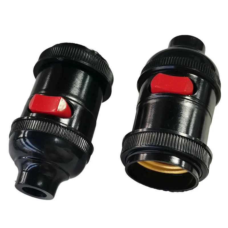 1PCS E27 Switch Bakelite Lamp Holder Bedside Screw Chandelier Light Head Machine Tool Lamp Holder