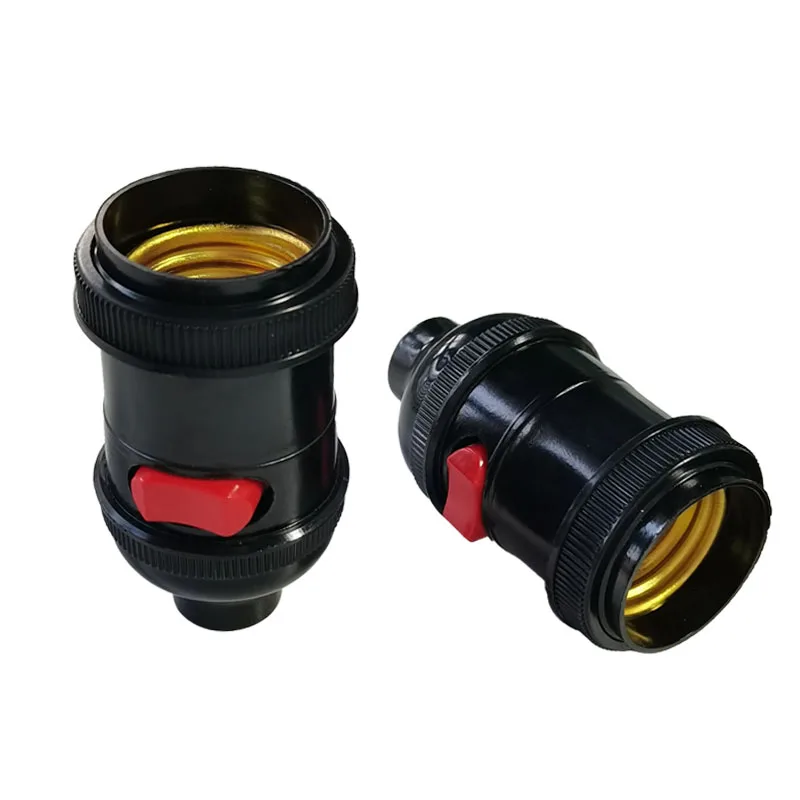 1PCS E27 Switch Bakelite Lamp Holder Bedside Screw Chandelier Light Head Machine Tool Lamp Holder