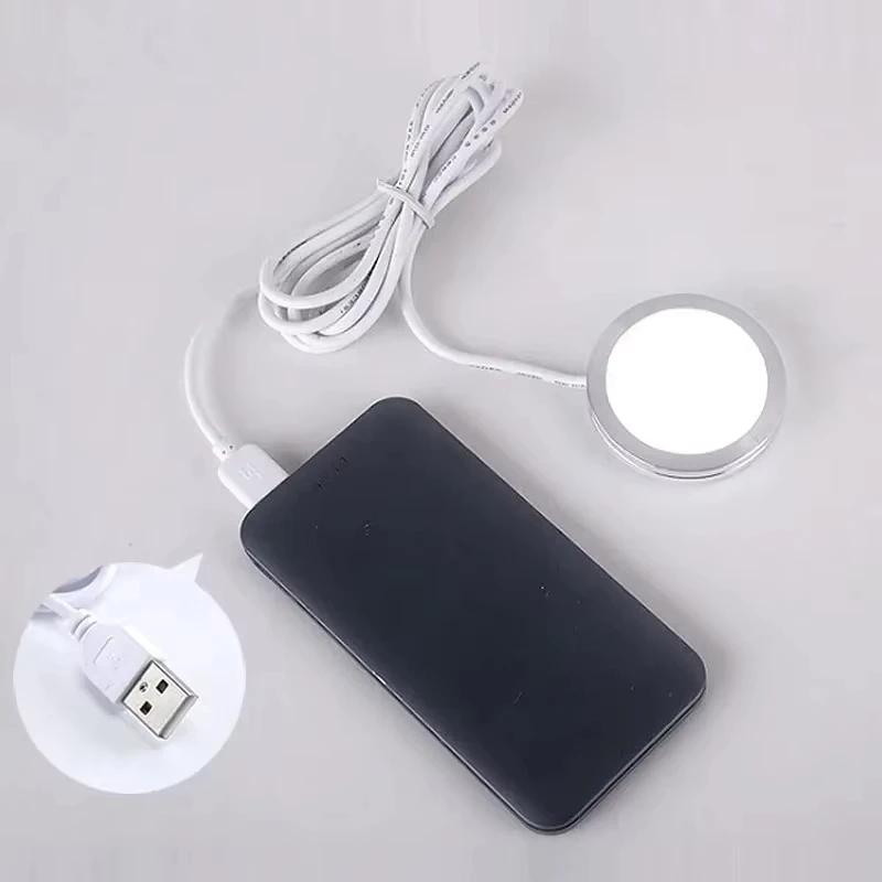 LED Under Cabinet Puck Light Display Case Shelf Counter Lighting Caravan Camper Motorhome Interior Spot Lamp With 5V USB Switch
